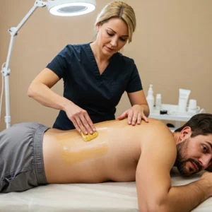 Imagen de depilación con cera de espalda baja en Patricia Osorio's Beauty